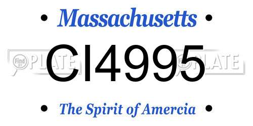 CI4995 Massachusetts License Plate