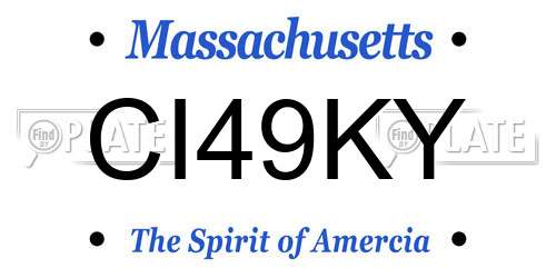 CI49KY Massachusetts License Plate
