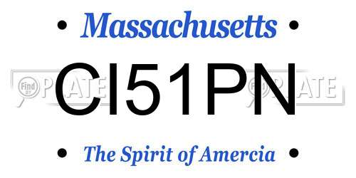 CI51PN Massachusetts License Plate