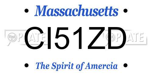 CI51ZD Massachusetts License Plate