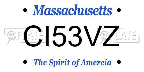 CI53VZ Massachusetts License Plate
