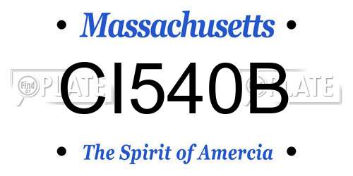 CI540B Massachusetts License Plate