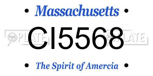 CI5568 Massachusetts License Plate