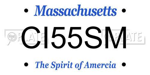 CI55SM Massachusetts License Plate