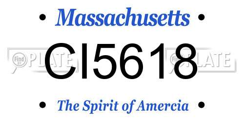CI5618 Massachusetts License Plate