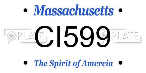 CI599 Massachusetts License Plate