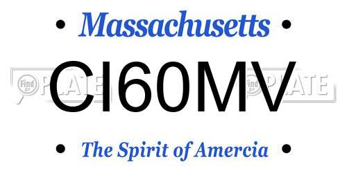 CI60MV Massachusetts License Plate