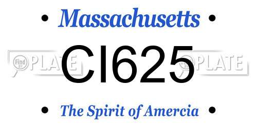 CI625 Massachusetts License Plate