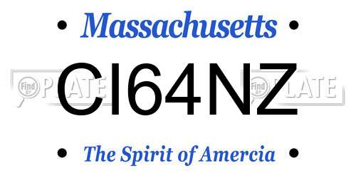 CI64NZ Massachusetts License Plate
