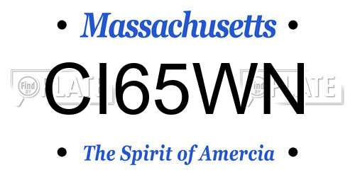 CI65WN Massachusetts License Plate