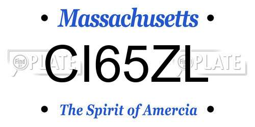 CI65ZL Massachusetts License Plate