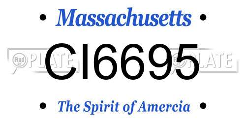 CI6695 Massachusetts License Plate