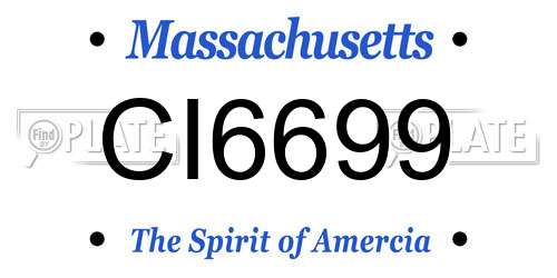 CI6699 Massachusetts License Plate