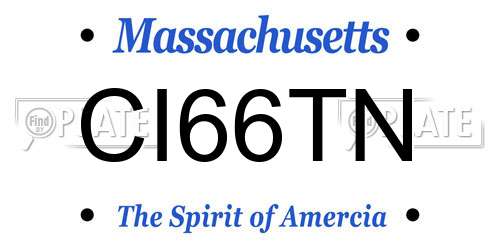 CI66TN Massachusetts License Plate