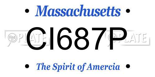 CI687P Massachusetts License Plate