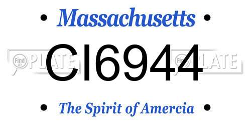 CI6944 Massachusetts License Plate