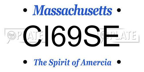 CI69SE Massachusetts License Plate
