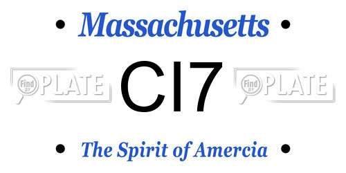 CI7 Massachusetts License Plate