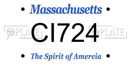 CI724 Massachusetts License Plate