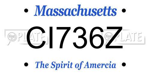 CI736Z Massachusetts License Plate