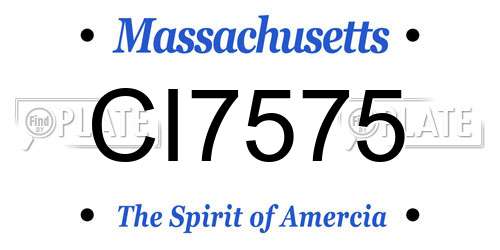 CI7575 Massachusetts License Plate