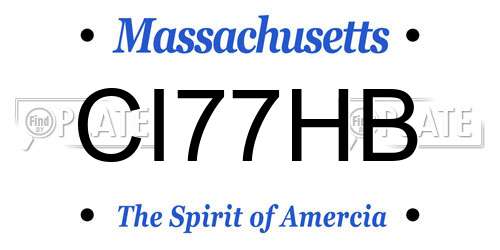 CI77HB Massachusetts License Plate