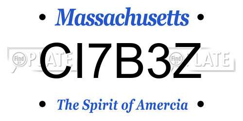 CI7B3Z Massachusetts License Plate