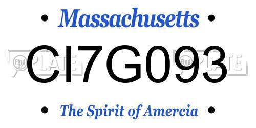 CI7G093 Massachusetts License Plate