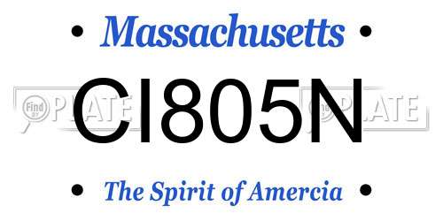 CI805N Massachusetts License Plate