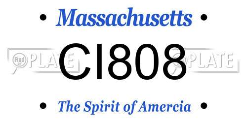 CI808 Massachusetts License Plate