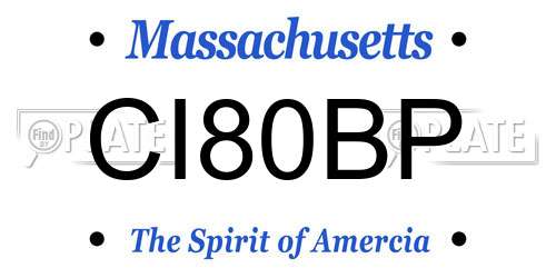 CI80BP Massachusetts License Plate