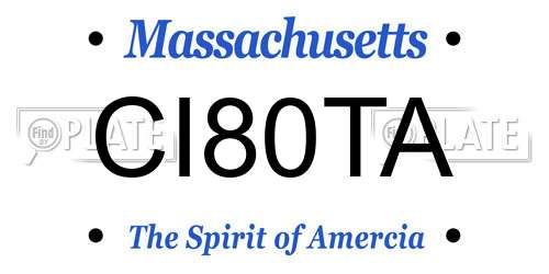CI80TA Massachusetts License Plate