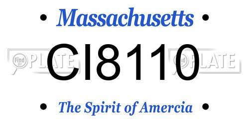 CI8110 Massachusetts License Plate