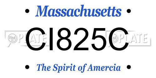 CI825C Massachusetts License Plate
