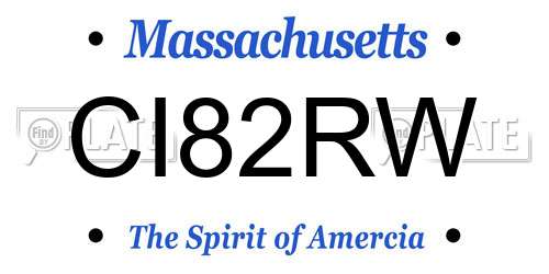 CI82RW Massachusetts License Plate