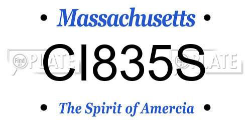CI835S Massachusetts License Plate