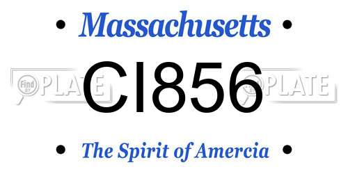 CI856 Massachusetts License Plate