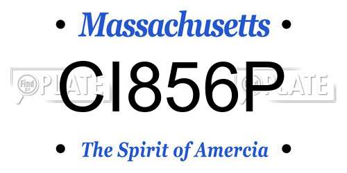 CI856P Massachusetts License Plate