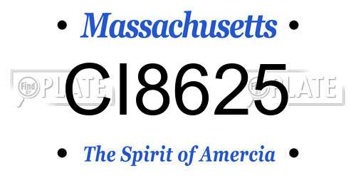 CI8625 Massachusetts License Plate