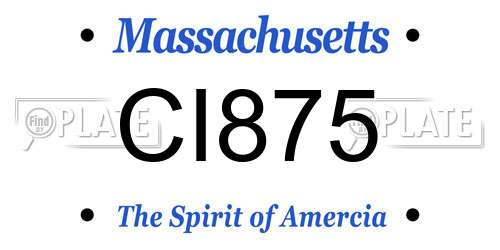 CI875 Massachusetts License Plate