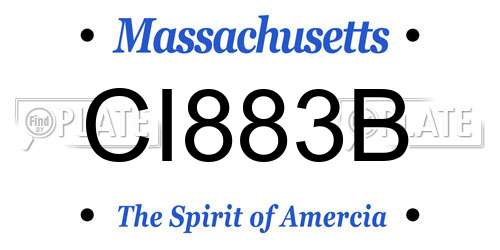 CI883B Massachusetts License Plate