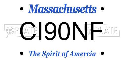 CI90NF Massachusetts License Plate
