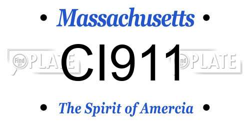 CI911 Massachusetts License Plate