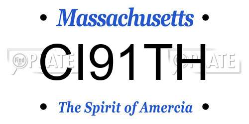 CI91TH Massachusetts License Plate