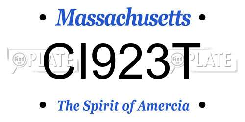 CI923T Massachusetts License Plate