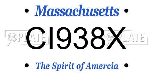 CI938X Massachusetts License Plate