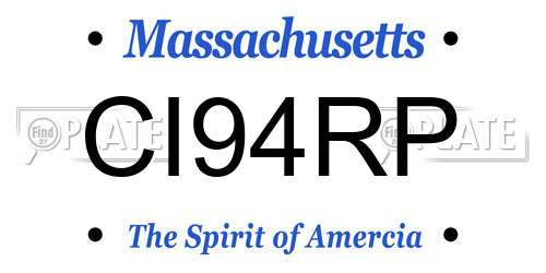 CI94RP Massachusetts License Plate