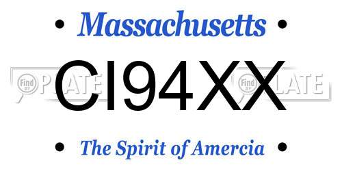 CI94XX Massachusetts License Plate