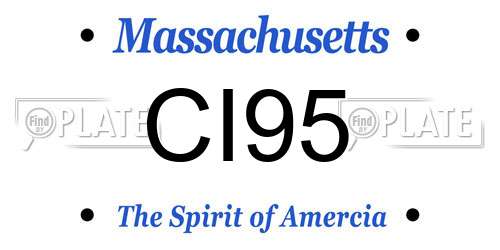 CI95 Massachusetts License Plate