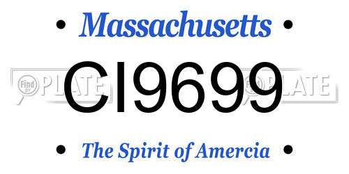 CI9699 Massachusetts License Plate